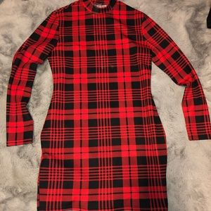 plaid mini dress